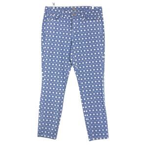 Tommy Bahama Womens Size 30x28 Cataline Caning Skinny Ankle Jeans Geometric Blue